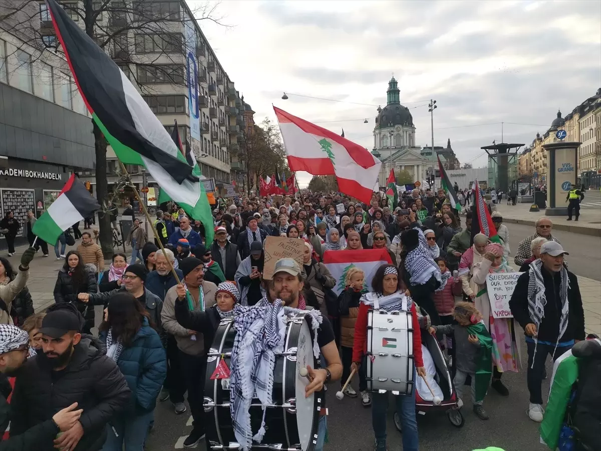 Stockholm’da İsrail Protestosu